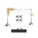 Backdrop Stand, 198 x 300 cm Adjustable Photo Backdrop Stand Kit, Portable Background Backdrop Stand with 5 Crossbars, Heavy Duty Projector Screen Stand, for Wedding, Photo Video Studio & Party