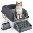 15.2 cm Deep Cat Litter Box Odor-Free Litter Box with Filtering Foot Board