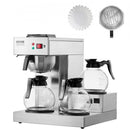 12 Cups Commercial Drip Coffee Maker with 3 Glass Carafes and 3 Warmers