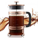 French Press Coffee Maker, 1 Liter Borosilicate Glass Coffee Press Tea Maker with Stainless Steel Filter, Large Glass French Presses Cold Brew for Camping Travel Home Kitchen, Copper