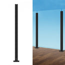 Glass Clamp, 41.34" Height Glass Railing Bracket for 0.39 "-0.47 " Thickness Tempered Glass, 304 Stainless Steel Glass Mounting Clamp, Glass Shelf Bracket for Balcony, Garden, Deck, Stair, Black