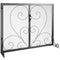 990x802MM Fireplace Screen 2-Panel Iron Mesh Spark Guard Vintage Black