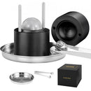 Ice Ball Press, 6cm Ice Ball Maker, Aircraft Al Alloy Ice Ball Press Kit for 60mm Ice Sphere, Ice Press with Tong and Drip Tray, for Whiskey, Cocktail, Bourbon, Scot on Party & Holiday, Black