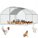 Large Metal Chicken Coop, 9.8x12.9x6.5 ft Walk in Chicken Run for Yard with Waterproof Cover, Doom Roof Hen House with Security Lock for Outdoor and Backyard, Farm, Duck Rabbit Cage Poultry Pen
