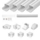 Mini Split Line Set Cover 76.2mm W 4830mm L, PVC Decorative Pipe Line Cover For Air Conditioner with 4 Straight Ducts & Full Components Easy to Install, Paintable for Heat Pumps, White