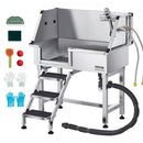 86.4 cm Dog Grooming Bath Tub Stainless Steel w Stairs Faucet Left Door