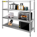 Stainless Steel Shelving Adjustable Storage Shelf 4-Tier Storage Rack