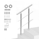 31.5in Handrails for Outdoor Steps 2 Crossbars Staircase for Porch Deck
