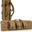 Rifle Bag, 36 inch Tactical Double Long Gun Bag, Soft Rifle Case with Lockable Zipper, Portable Handle & Shoulder Strap, 3 Large Storage Pockets Rifle Case for Two 34" Rifles & 2 Pistols, Brown