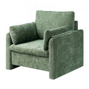 Green Accent Chair with Armrests Single Fabric Armchair for Home Office