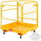 Forklift Safety Cage, 544 kg Load Capacity, 92 x 92 cm Folding Forklift Work Platform with Lockable Swivel Wheels, Drain Hole, and Device Chain, Holds 1 to 2 Adults, Perfect for Aerial Work
