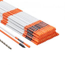 Driveway Markers, 100PCS 121.5cm, 0.78cm Diameter, Orange Fiberglass Poles Snow Stakes with Reflective Tape, 30cm Steel Drill Bit & Protection Gloves for Parking Lots, Walkways Easy Visibility