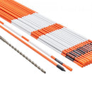 Driveway Markers, 30 PCS 121.5cm, 0.78cm Diameter, Orange Fiberglass Poles Snow Stakes with Reflective Tape, 30cm Steel Drill Bit & Protection Gloves for Parking Lots, Walkways Easy Visibility