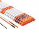 Driveway Markers, 50 PCS 121.5 cm, 0.78 cm Diameter Orange Fiberglass Poles Snow Stakes with Reflective Tape, 30 cm Steel Drill Bit & Protection Gloves for Parking Lots, Walkways Easy Visibility