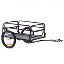 Bike Cargo Trailer, 72.5 kg Load, Heavy-Duty Bicycle Wagon Cart, Foldable Compact Storage & Quick Release with Universal Hitch, 406.4 mm Wheels, Safe Reflectors, Fits 558.8-711.2 mm Bike Wheels