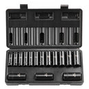 3/8" Drive Impact Socket Set, 15 Piece Deep Socket Set Metric 8-22mm, 6 Point Cr-Mo Alloy Steel for Auto Repair, Easy-to-Read Size Markings, Rugged Construction, Includes Storage Case