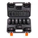 Impact Sockets Set 9pcs 6-Point 1/2in Metric Drive Bit Ratchet Tool Kit