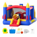 Inflatable Bounce House, Outdoor High Quality Playhouse Trampoline, Jumping Bouncer with Blower, Slide, and Storage Bag, Family Backyard Bouncy Castle, for Kid Ages 3–8 Years, 4.0x2.4x2.4m