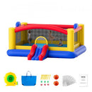 Inflatable Bounce House, Outdoor High Quality Playhouse Trampoline, Jumping Bouncer with Blower, Slide, and Storage Bag, Family Backyard Bouncy Castle, for Kid Ages 3–10 Years, 4.5x4.4x2m