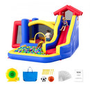 Inflatable Bounce House, Outdoor High Quality Playhouse Trampoline, Jumping Bouncer with Blower, Slide, and Storage Bag, Family Backyard Bouncy Castle, for Kid Ages 3–8 Years, 3.3x3x2.3m