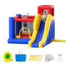 Inflatable Bounce House, Outdoor High Quality Playhouse Trampoline, Jumping Bouncer with Blower, Slide, and Storage Bag, Family Backyard Bouncy Castle, for Kid Ages 3–8 Years, 3.4x2.6x2.3m