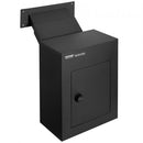 Through The Wall Drop Box, Heavy Duty Steel Through the Wall Mailbox with 2.8-7.9" 13" Combination Lock, 13x7x17" Mail Drop Box, Black