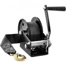 Hand Winch, 544.3 kg Pulling Capacity, Boat Trailer Winch Heavy Duty Rope Crank with 7 m Polyester Strap and Two-Way Ratchet, Manual Operated Hand Crank Winch for Trailer, Boat or ATV Towing