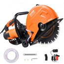 Electric Concrete Saw, 14 in, 2000 W 15 A Motor Circular Saw Cutter with Max. 6 in Adjustable Cutting Depth, Wet Disk Saw Cutter Includes Water Line, Pump and Blade, for Stone, Brick