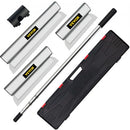 Skimming Blade Set,10"+16"+24" Blades + 35"-78" Extension Handle?European Stainless Steel Construction Knife, Aluminum Blade Profile Smoothing Knockdown Spatula for Gyprock/Drywall/Wall-Boa