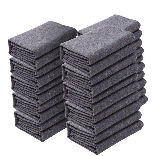 Moving Blankets, 1829 x 1372 mm, 12 kg/dz Weight, 12 Pack, Professional Recycled Cotton Packing Blanket, Large Heavy Duty Shipping Mover Pads Perfect for Protecting Furniture, Floors, Appliances