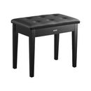 Piano Keyboard Bench Storage Padded Seat Wooden Vanity Bookcase Stool