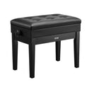 Piano Bench, Keyboard Piano Chair with 19.3"-22.8" Adjustable Height, Padded Cushion, Storage Compartment for Music Books, Heavy Duty Wooden Piano Stool Seat, for Vanity, Living Room, Bedroom