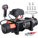 Electric Winch, 4536 kg Load Capacity Nylon Rope Winch, IP67 8.9 mm x 25.9 m ATV Winch with Wireless Handheld Remote & Hawse Fairlead for Towing Jeep Off-Road SUV Truck Car Trailer Boat