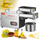Electric Oil Press Machine, 850W Stainless Steel Oil Extractor Machine, 0-300? / 32 - 572 ? Adjustable Temperature, Hot Press Oil Expeller for Pressing Peanuts, Sesame Seeds, Rapeseed, Tea Seeds