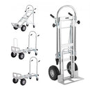 Aluminum Hand Truck, 4 in 1, 454 kg Max Load Capacity, Heavy Duty Industrial Convertible Folding Hand Truck and Dolly, Utility Cart Converts from Hand Truck to Platform Cart with Rubber Wheels