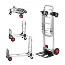 Aluminum Hand Truck, 2 in 1, 181 kg Max Load Capacity, Heavy Duty Industrial Convertible Folding Hand Truck and Dolly, Utility Cart Converts from Hand Truck to Platform Cart with Rubber Wheels