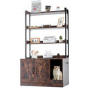 Cat Litter Box Enclosure Wooden Litter Box Furniture Hidden with 3 Shelves