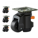 Leveling Casters, Set of 4, 1000 kg Total Load Capacity, 63.5 mm, Heavy Duty with Upgraded Handle Design, 360 Degree Swivel Caster Wheels, Adjustable Casters with Feet for Workbench, Machine
