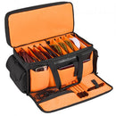 DJ Cable File Bag, 1200D Oxford Fabric, DJ Gig Bag with 9 Detachable Divider 4.92 ft Padded Shoulder Strap Plastic Bottom Pad, 600 x 300 x 325 mm DJ Wire Bag for DJ Gear Musical Accessories