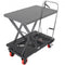 Hydraulic Lift Table Cart, 330lbs Capacity 28.5" Lifting Height, Manual Single Scissor Lift Table with 4 Wheels and Non-slip Pad, Hydraulic Scissor Cart for Material Handling, Black