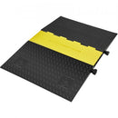 Rubber Cable Protector Ramp, 5 Channel, 10000 kg/axle Capacity Heavy Duty Wire Cover Ramp Hose Cord Ramp Driveway, Traffic Speed Bump with Flip-Open Top Cover, ADA Compliant for Indoor & Outdoo