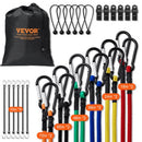30 Pcs Bungee Cords Set 8mm Heavy Duty Bungee Straps with Steel Carabiners