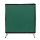 Welding Screen with Frame 6' x 6' Welding Curtain Screen on 4 Wheels Green