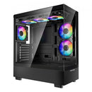 PC Gaming Case, Mid-Tower, Computer Case with High-Airflow Tempered Glass Panel, Dust Filter, 6 x 120 mm PWM ARGB Fans, Easy Cable Management, for GPU up to 410 mm in Length, for ATX/M-ATX/ITX