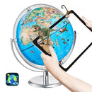Educational Globe for Kids, 254 mm, Interactive AR World Globe with AR Golden Globe APP LED Night Lighting 720° Rotation, STEM Toy Gifts for Kids Compatible with Android or iOS Devices