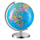 Rotating World Globe with Stand, 203.2 mm, Educational Geographic Globe with Precise Time Zone ABS Material, 360° Spinning Globe for Kids Children Learning Classroom Geography Education