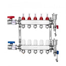 5-Branch Radiant Heat Manifold, 1/2" PEX Tubing Manifold, Stainless Steel PEX Manifold for Hydronic Radiant Floor Heating, Radiant Heat PEX Manifold Kit with 1/2" Adapters Included