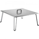 Fire Pit Heat Deflector Fire Pit Pan Cover Stainless Steel Foldable Legs