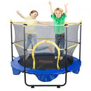 5FT Trampoline for Kids, 60" Indoor Outdoor Trampoline with Safety Enclosure Net, Basketball Hoop and Ocean Balls, Mini Toddler Recreational Trampoline Birthday Gifts for 3+ Years Kids