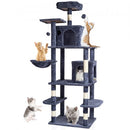 Cat Tree 174 cm Cat Tower with Cat Condos Sisal Scratching Post Dark Grey